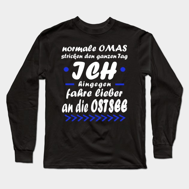 Ostsee Urlaub Rente Oma Meer Spruch Long Sleeve T-Shirt by FindYourFavouriteDesign